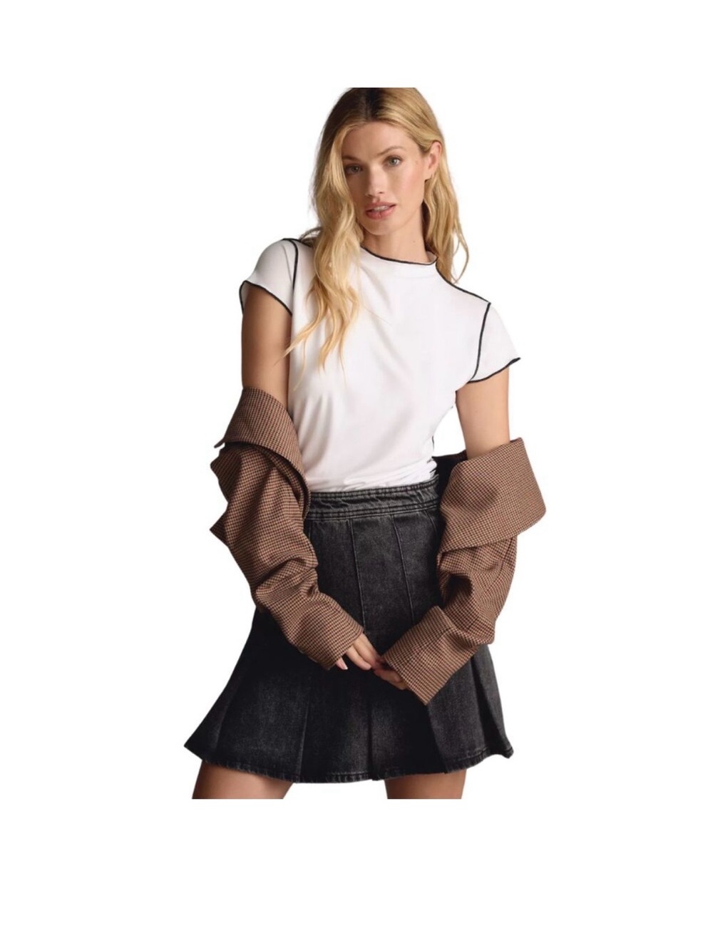 Anthropologie Dolan Contrast Stitch Top